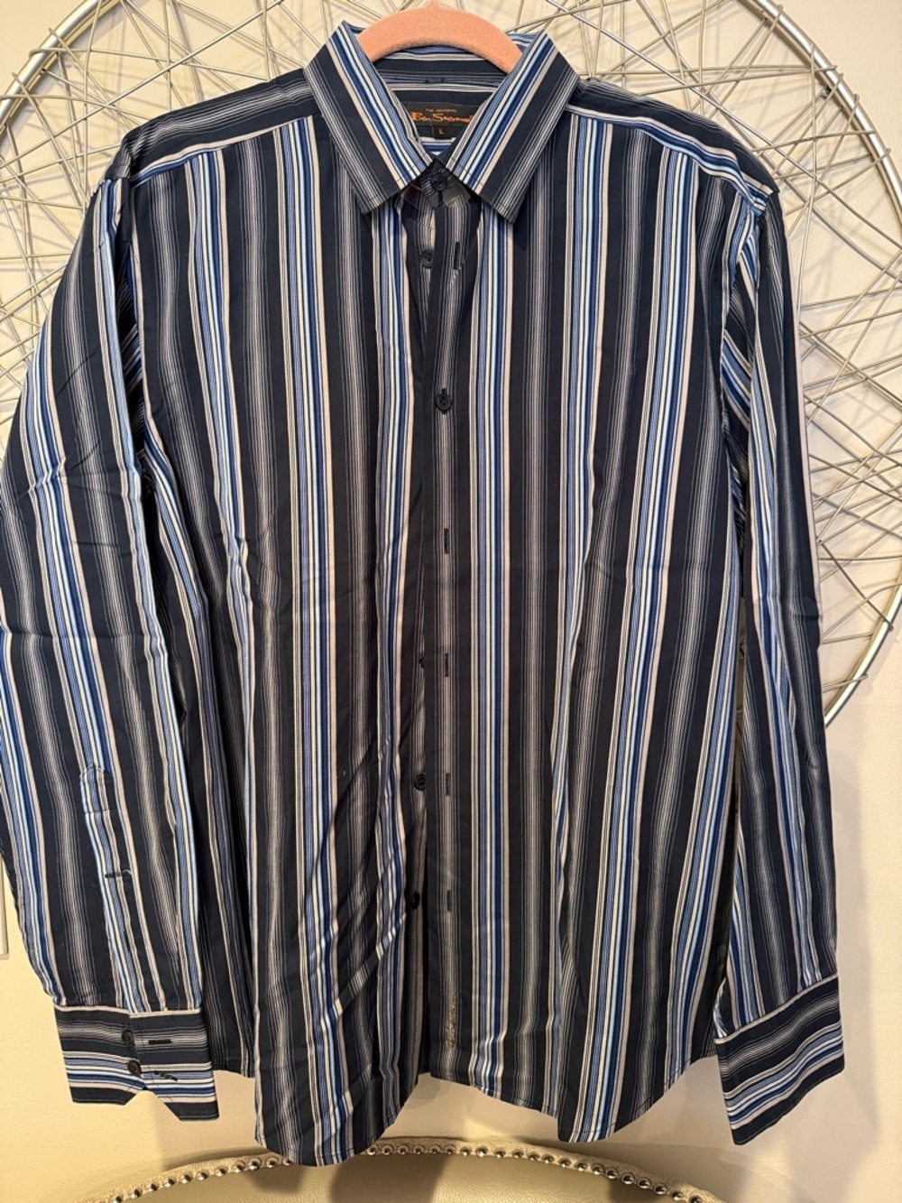 Ben Sherman Men's Striped Dress Shirt - Size Large